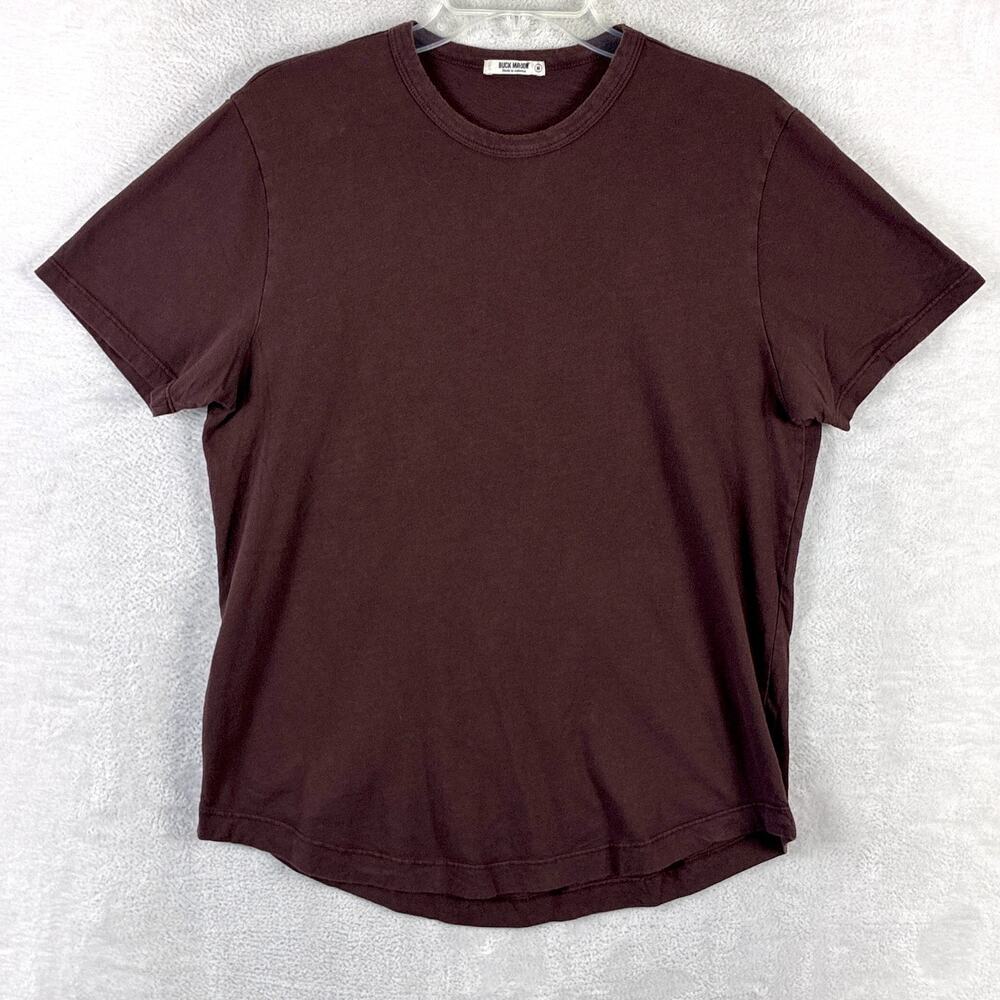 Buck Mason Tshirt Mens M Brown Slub Curve Hem Preppy Classic Huckberry USA